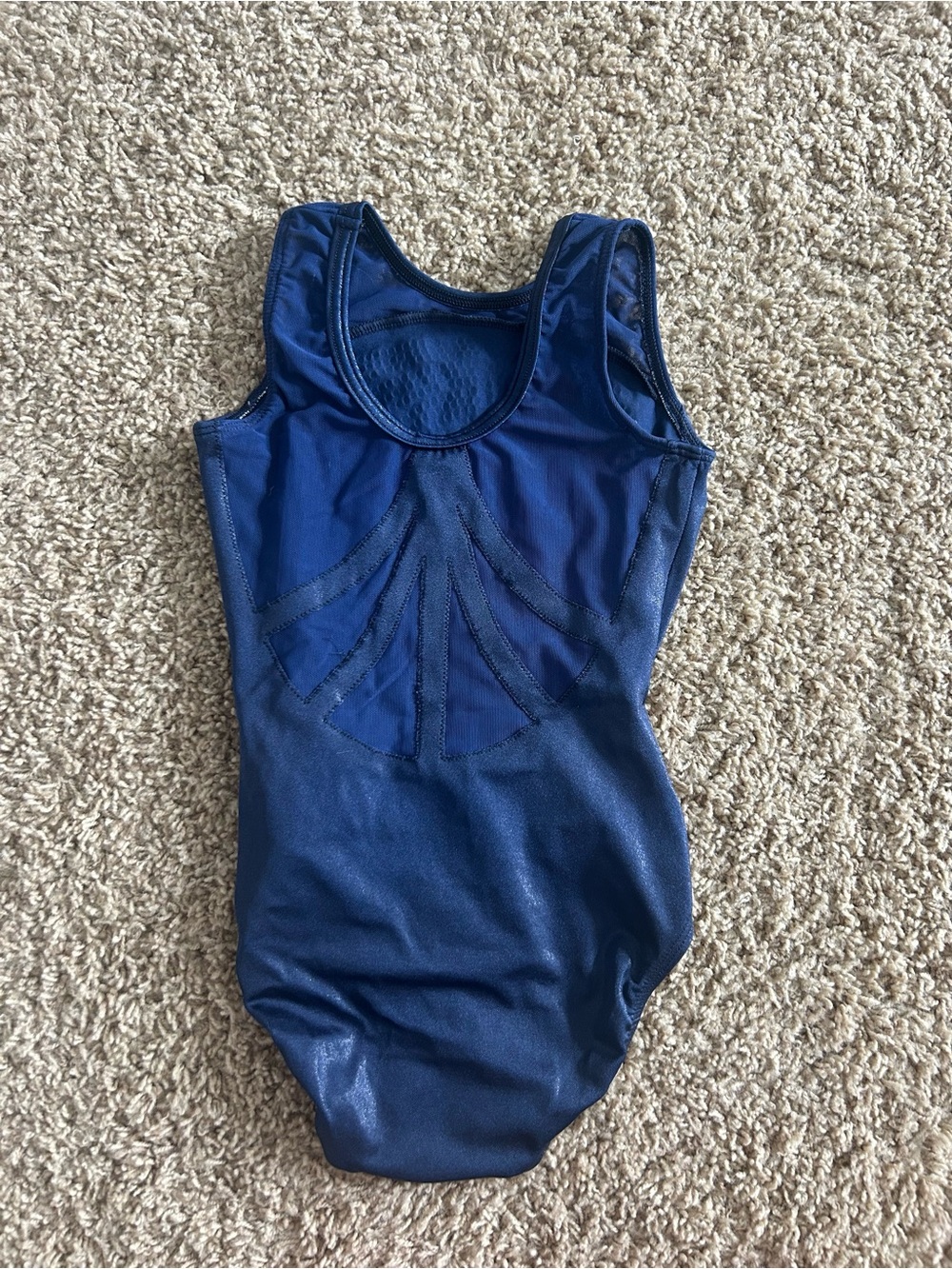 GK Navy Blue Gymnastics Leotard with Iridescent Rhinestone Arc - Picture 2 of 2